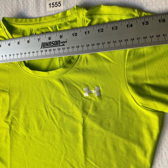 Under Armour Women Short Sleeve Workout Fitted T-shirt size M, Solid Neon Green - Picture 2 of 8